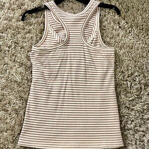 Latched Mama Cream and Brown Striped Nursing Tank Top
